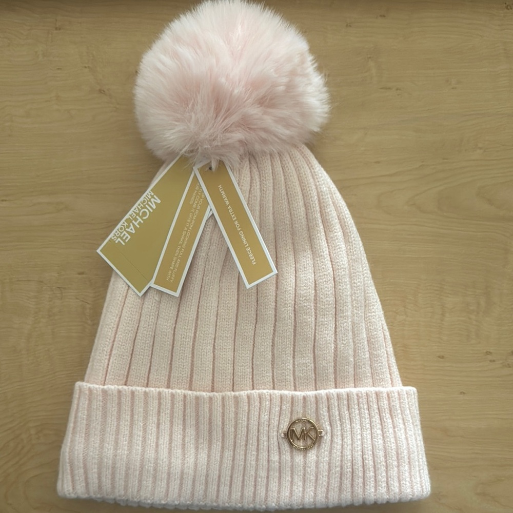 Michael Kors Pink Pom-Pom Beanie